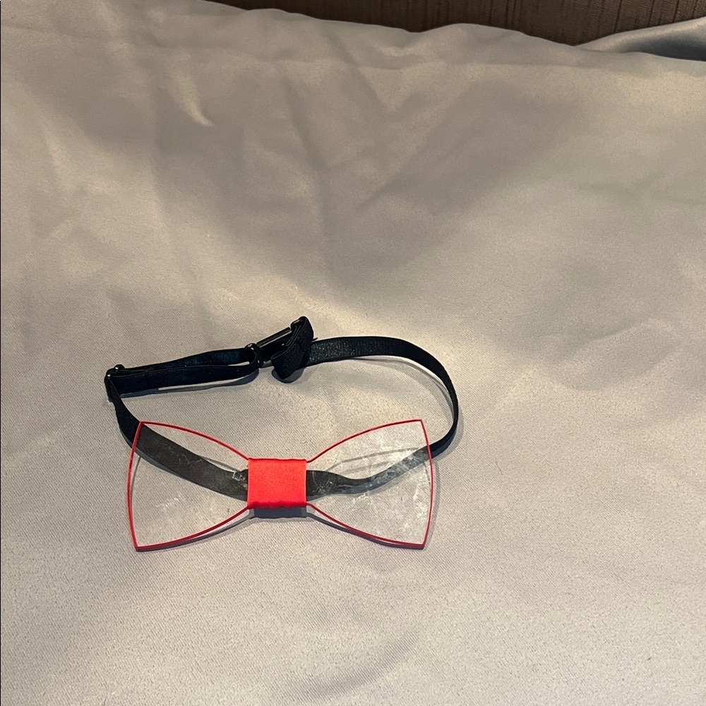 Red and Black Acrylic Bow Tie Collar
